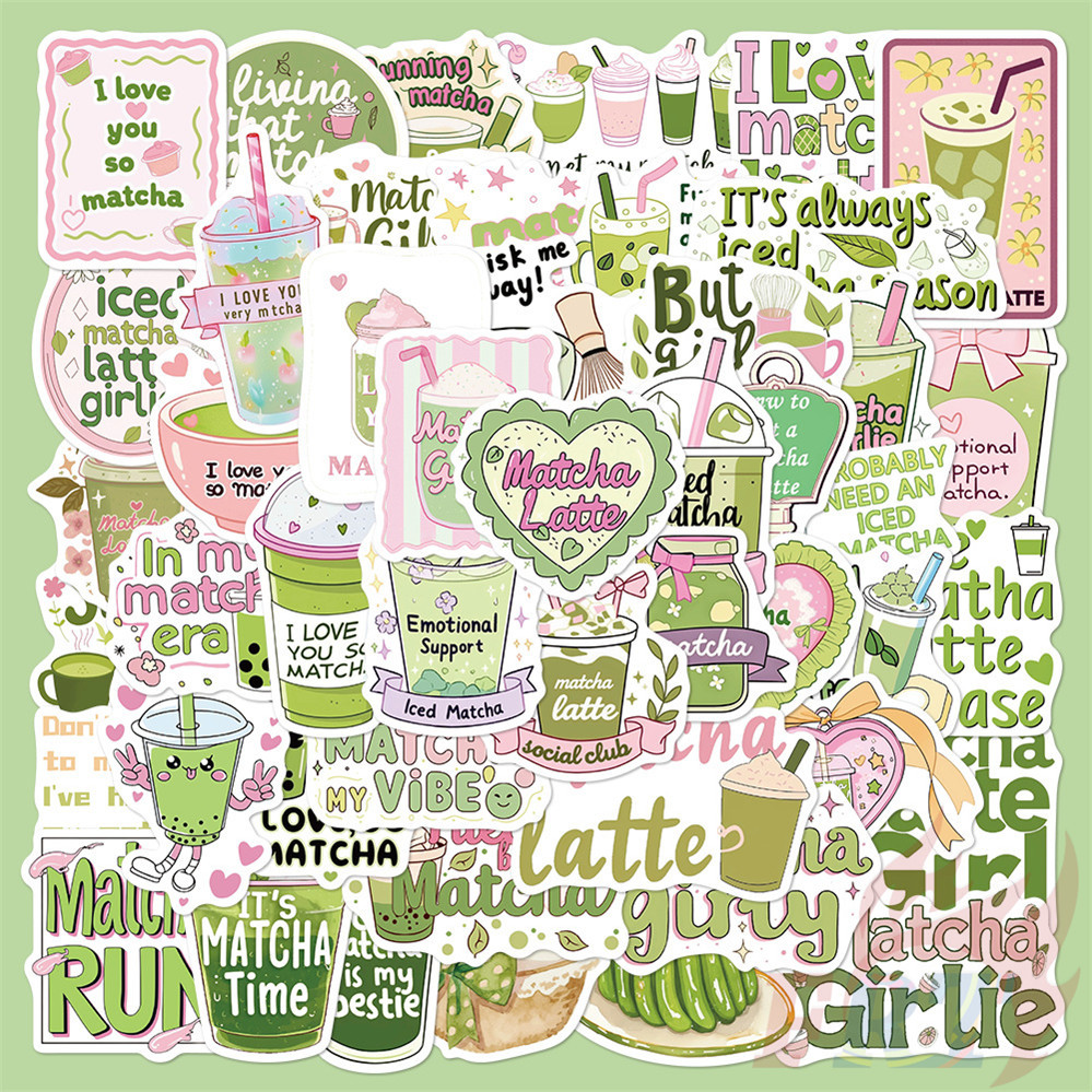 ❉ สติ๊กเกอร์ศิลปะมัทฉะลาเต้ ❉ 50 ชิ้น/เซ็ตกันน้ํา DIY Fashion Decals สติ๊กเกอร์ Doodle