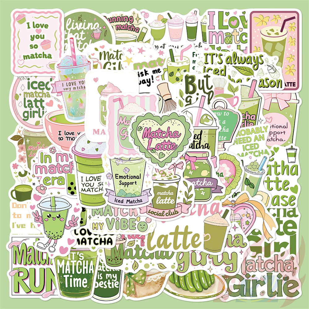 ❉ สติ๊กเกอร์ศิลปะมัทฉะลาเต้ ❉ 50 ชิ้น/เซ็ตกันน้ํา DIY Fashion Decals สติ๊กเกอร์ Doodle