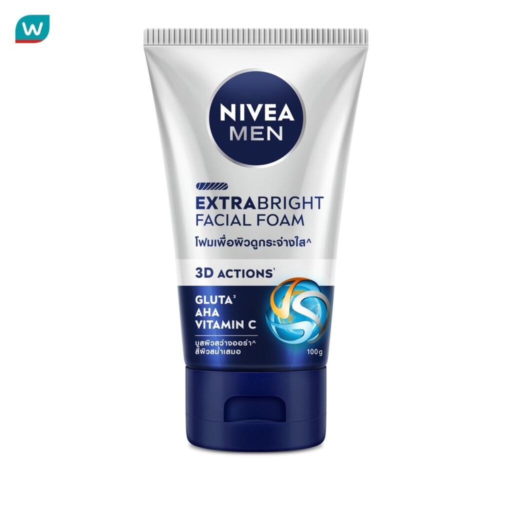 Nivea นีเวีย เมน เอ็กซ์ตร้า ไบรท์ เฟเชี่ยล โฟม 100 กรัม โฟมล้างหน้า