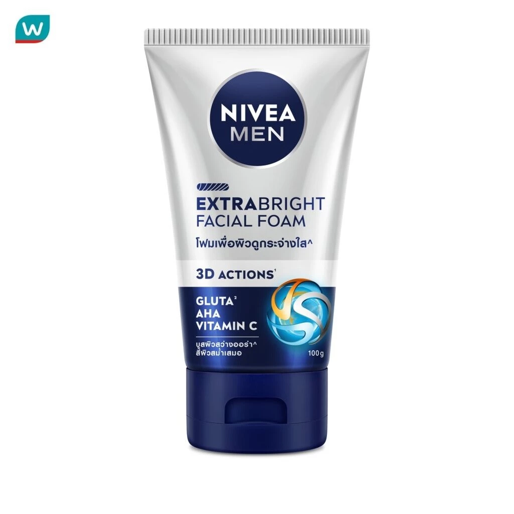 Nivea นีเวีย เมน เอ็กซ์ตร้า ไบรท์ เฟเชี่ยล โฟม 100 กรัม โฟมล้างหน้า