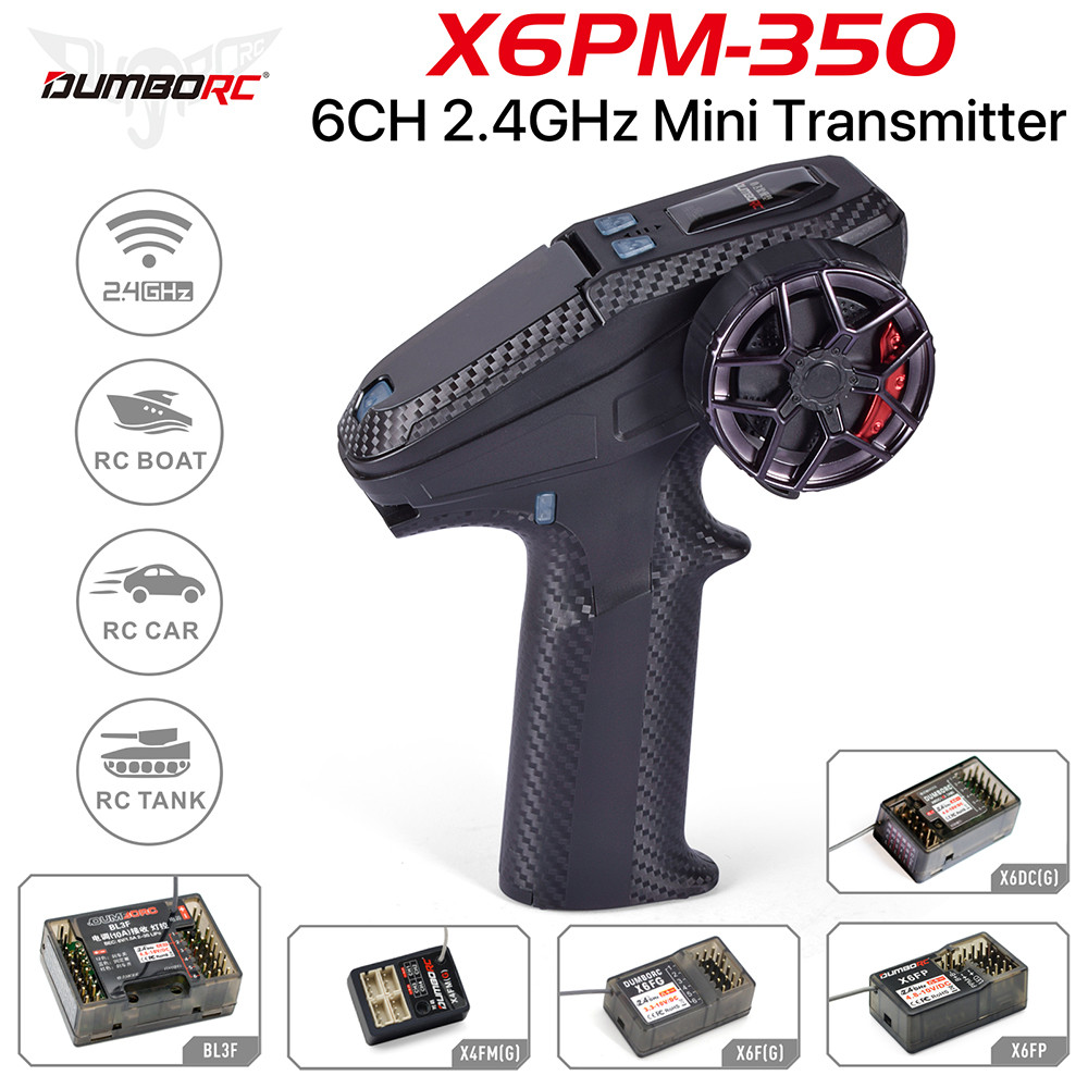 DUMBORC X6PM-350 RC เครื่องส่งสัญญาณและตัวรับสัญญาณชุด BL3F/X6FG/X6FP/X4FMG 2.4GHZ 6CH RC Gyro