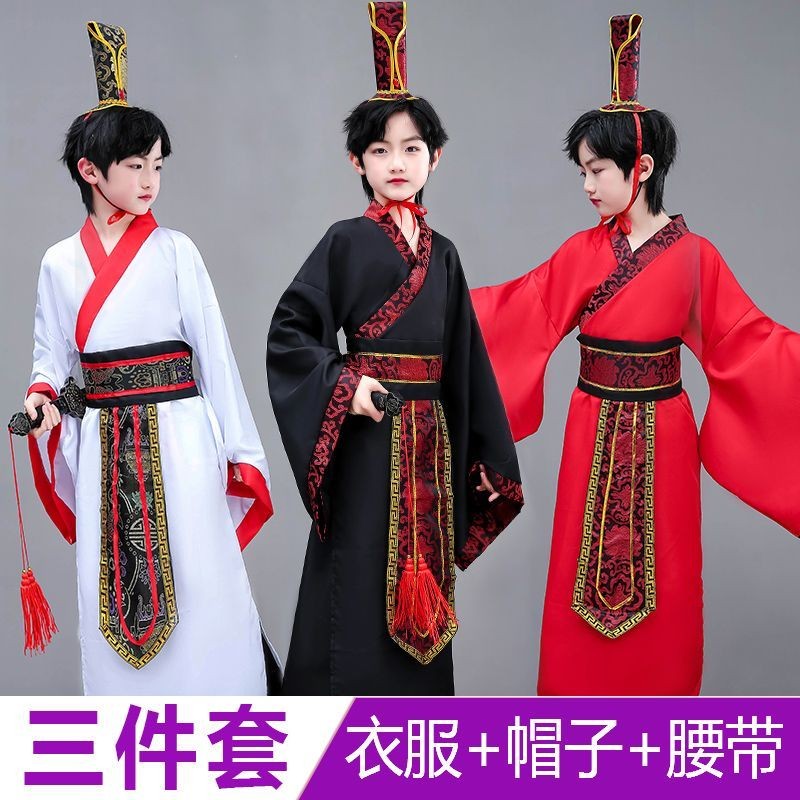 ชุดคอสเพลย์ธีมสามก๊กสำหรับเด็ก: Liu Bei, Sun Quan, Zhuge Liang, Zhou Yu, และ Cao Cao - เกรด 8.6