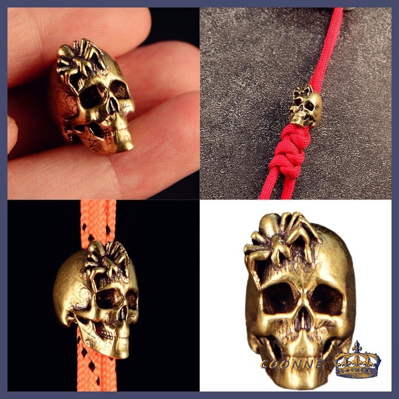 ลูกปัดกะโหลกโลหะสำหรับสร้อยคอยกเล่นและงานฝีมือ DIY