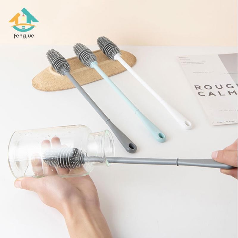 Fengjue แปรงขวดนุ่มถ้วยฉนวนกันความร้อน Bendable หัวแปรงซักผ้าไม่มีปลายตายด้ามยาวแปรงทําความสะอาดซิลิโคนเครื่องมือในครัวเรือน TH