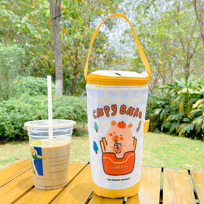 กระเป๋าใส่แก้วน้ำ เก็บความร้อน โดปามีน ถุงชานม มีหูหิ้ว พกพาสะดวก รูปร่างน่ารัก เก็บความเย็นได้ - รูปที่ 4