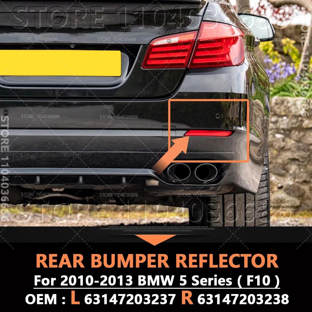 สําหรับ 2010-2013 528i 528iX 535i 535iX 550i 550iX, Hybrid 5 (F10) ด้านหลังกันชน Reflector คําเตือนส