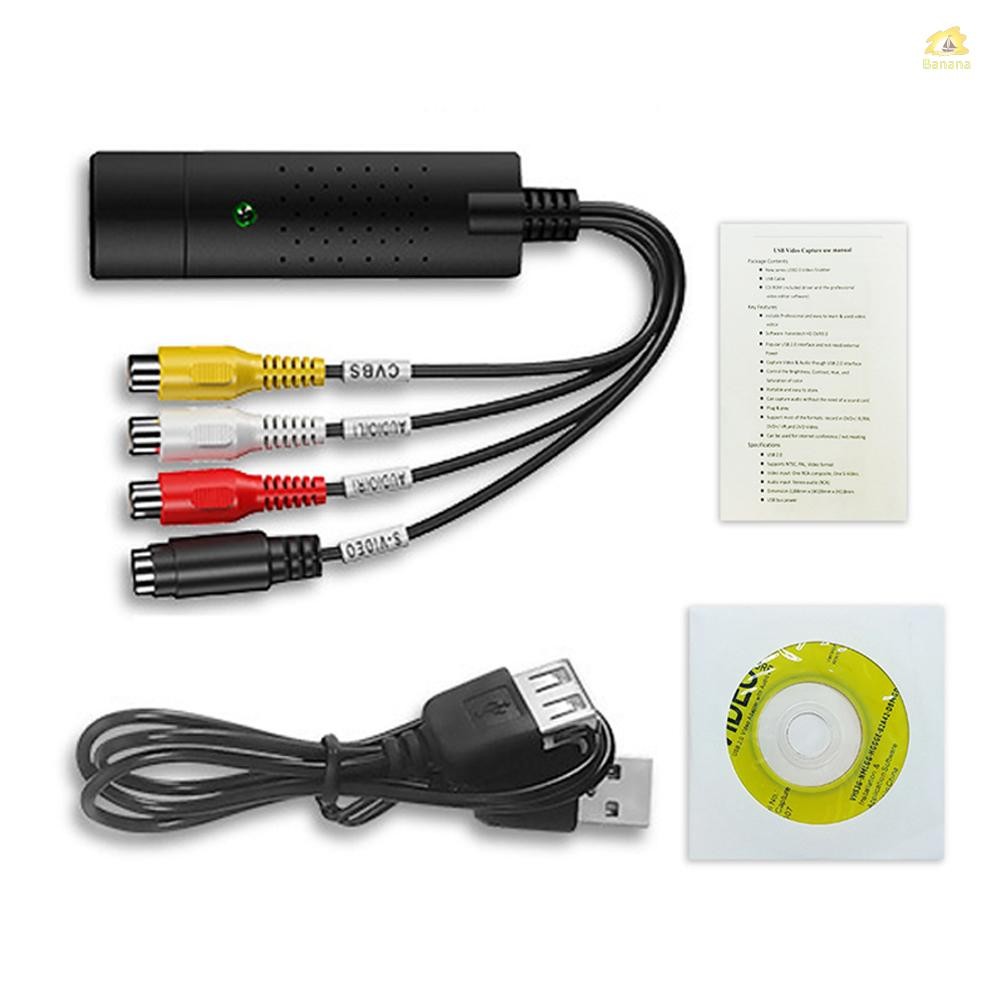 VHS to Digital Converter USB 2.0 Video Converter การ์ดจับภาพเสียง VHS Box VHS VCR TV to Digital Conv