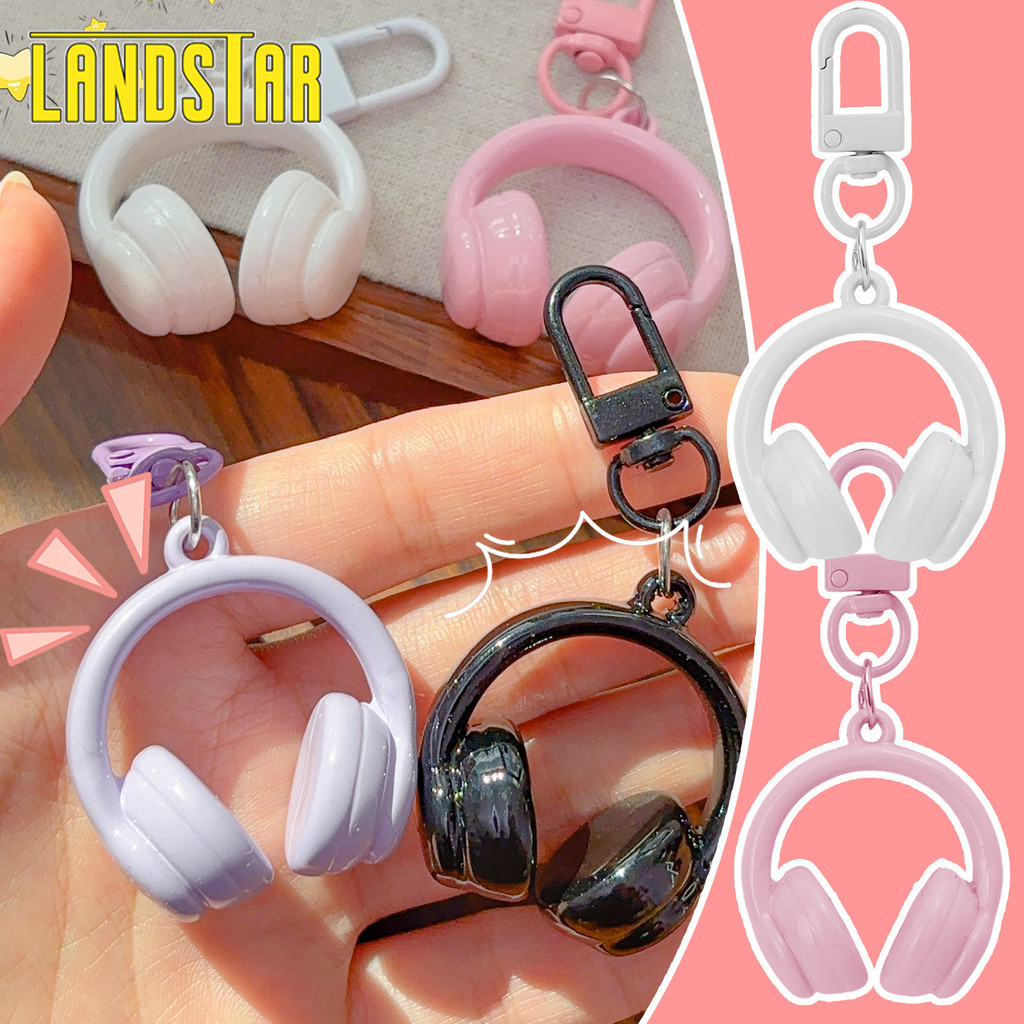 [INFASHION]Y2K Style Bag Charm | พวงกุญแจหูฟัง 3D สําหรับคีย์/คอลเลกชัน,หวานความงามอะคริลิคตกแต่ง,แบ