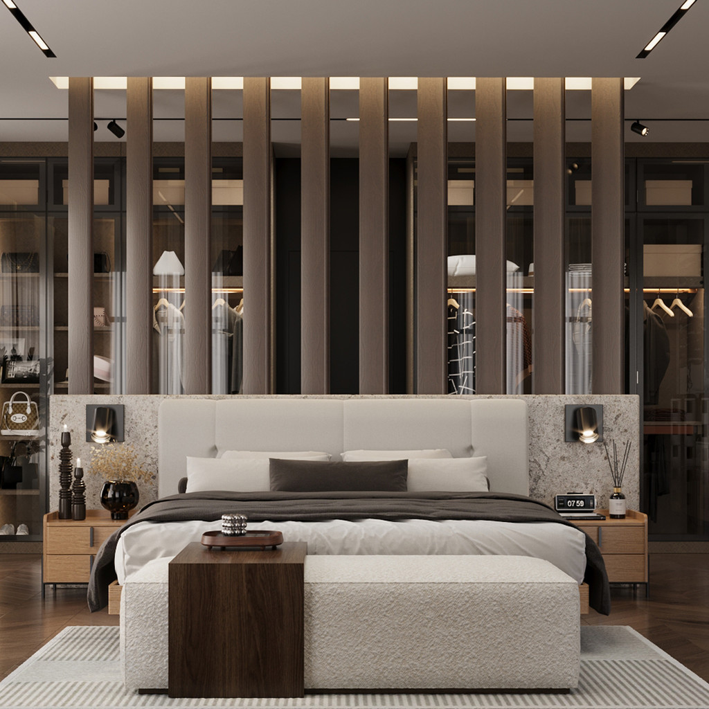 SB Design Square เตียงขนาด 5 ฟุต รุ่น Wanata สีไม้เข้ม (168x220x103 ซม.)  แบรนด์ SB CASA