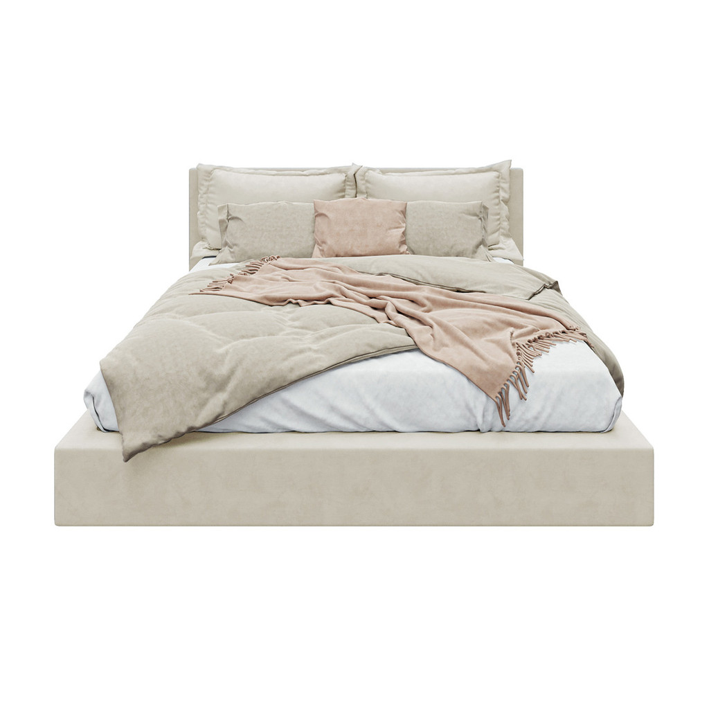 SB Design Square SNOOZE/เตียงBF5/ผ้าครีมอ่อน สีครีม (167x212x97.5 ซม.)  แบรนด์ SB FURNITURE
