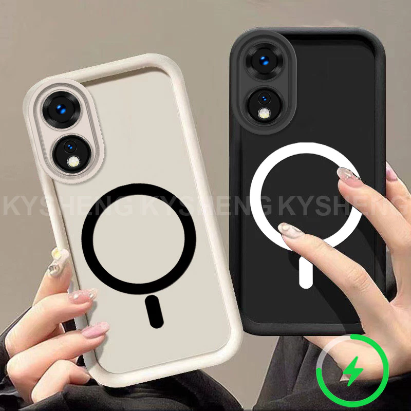 สําหรับ OPPO A17 A17K A18 A38 4G a97 A98 5G เคสโทรศัพท์แม่เหล็กชาร์จ Simple anti drop ถุงลมนิรภัยซิลิโคน TPU soft shell 012
