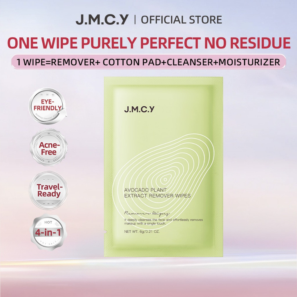 JMCY Avocado Makeup Remover Wipes สูตรทําความสะอาดอย่างอ่อนโยนโดยไม่ต้องระคายเคืองเมคอัพรีมูฟเวอร์ด้