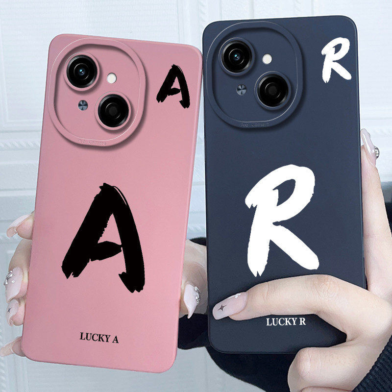สําหรับ Tecno Spark GO 1 Go 1s KL4h กรณี Lucky AZ จดหมายเริ่มต้นคู่ซิลิโคนนุ่มกันชนโทรศัพท์ Tecno Sparkgo 1 2025 ปลอก