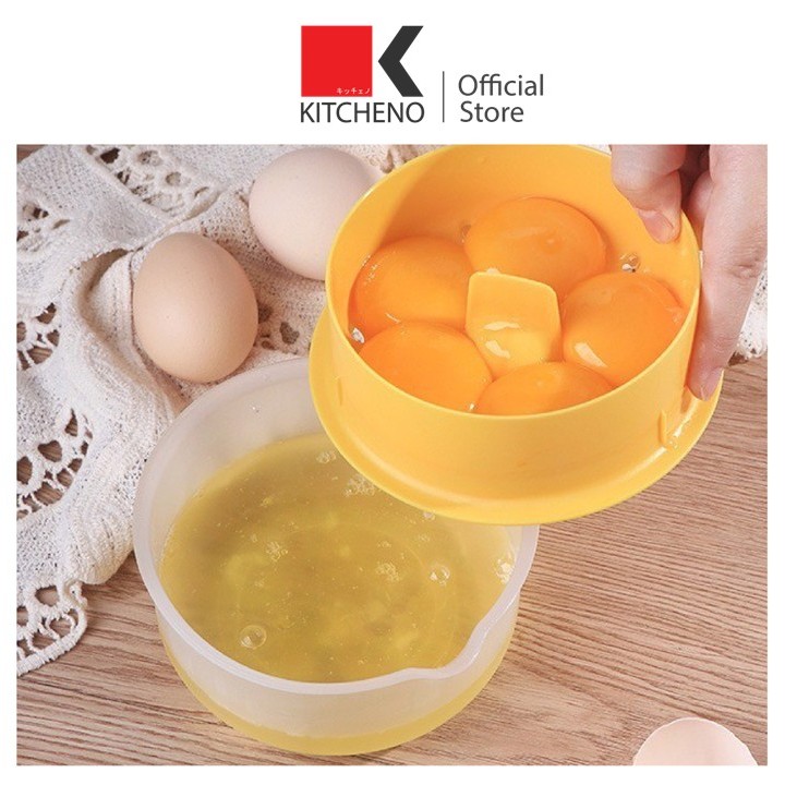 KITCHINO CTN384 ถ้วยแยกไข่ขาว-แดง สองชั้น / ผู้ช่วยครัว อุปกรณ์เบเกอรี่ที่บ้าน พร้อมกล่องเก็บ