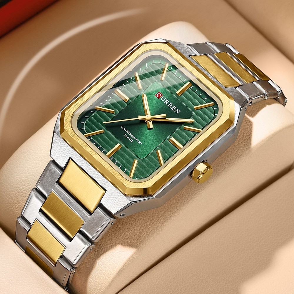 CURREN CURREN Square Simple Steel Band Watch Waterproof Luminous Couple Watch Mens Watch Womens Auto