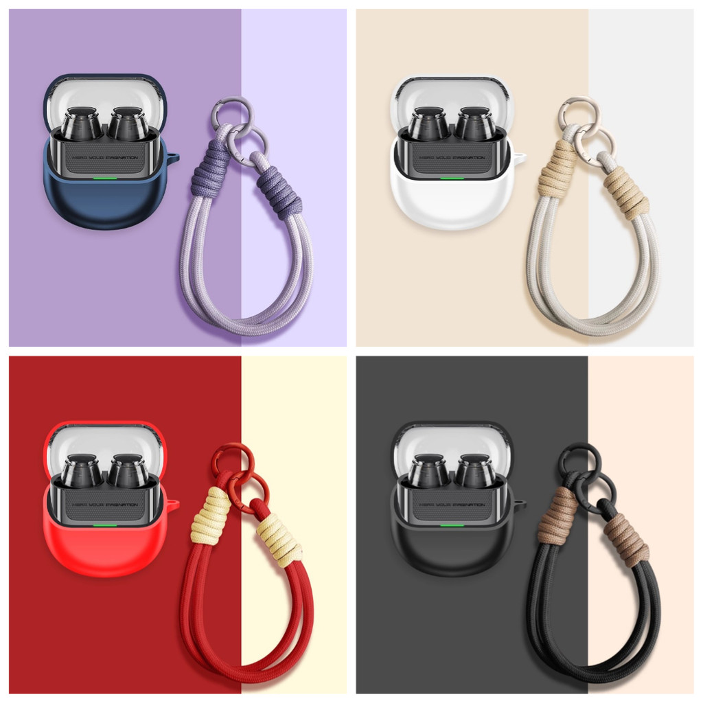 for SoundPEATS Clear Dot Case Silicone Earphone Cover Shockproof Protective Headset Cover Shockproof Washable Headphone Shell Soft Sleeve Earbuds Skin with Lanyard