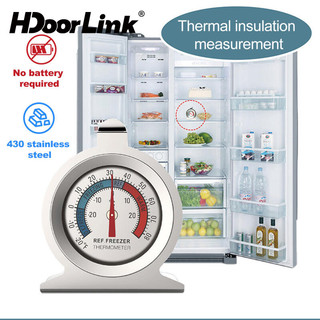 HdoorLink ตู้เย็นตู้แช่แข็งเครื่องวัดอุณหภูมิตู้เย็นเครื่องทําความเย็นเครื่องวัดอุณหภูมิบ้านสแตนเลสอุณหภูมิขาตั้งประเภทหน้าปัด -20 ถึง 20°ซี