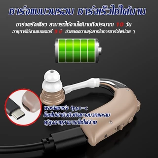 เครื่องช่วยฟังแบบชาร์จไฟได้ ขนาดเล็ก ปรับเสียงได้ เครื่องขยายเสียง หูฟังสำหรับคนหูหนวก เครื่องช่วยฟังสำหรับผู้สูงอายุ