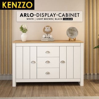Kenzzo: Arlo Kabinet Display 2 Pintu 3 Laci Elegant Wooden Storage Sideboard 4ft | Simpanan |Storage cabinet