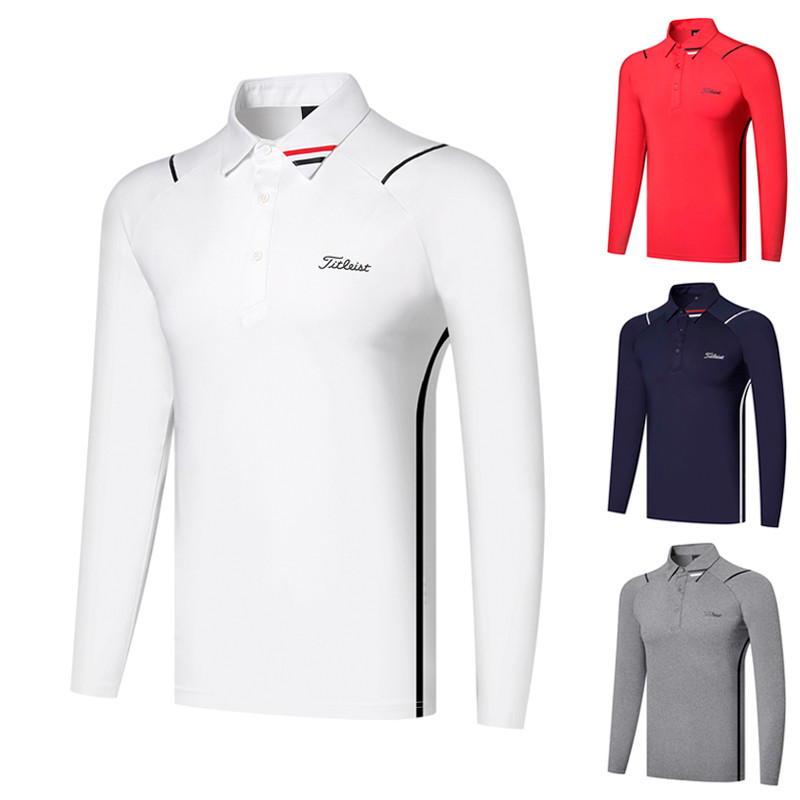 【Titleist】เสื้อกอล์ฟแขนยาวสำหรับผู้ชาย แบบใหม่ สวมใส่สบาย เหมาะสำหรับกิจกรรมกลางแจ้งและการพักผ่อน