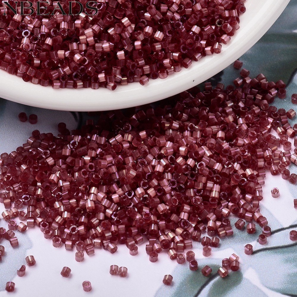 10gs Delica ลูกปัดกระบอกญี่ปุ่นลูกปัด 11/0 (DB1855) ย้อม Dark Berry ผ้าไหมซาติน 1.3x1.6 มม.รู: 0.8 ม