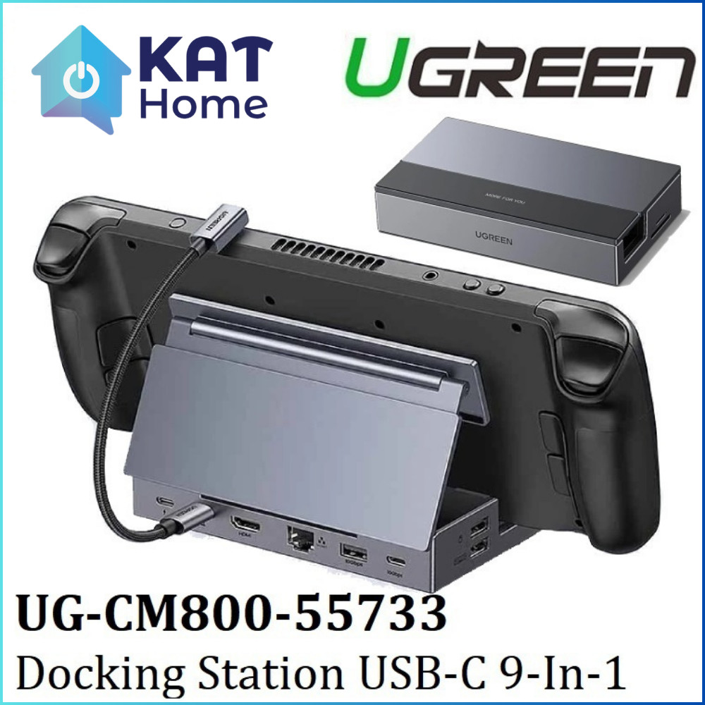 UGREEN CM800-55733 DOCKING STATION USB-C 9-IN-1 พร้อมช่องใส่ไฟ PD100W สําหรับ STEAM DECK, 4K120HZ, 1