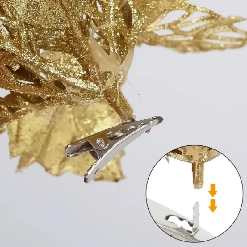 10/30/50 ชิ้น Mini คลิปโลหะ / Xmas Flower Fixed Clamps - รูปที่ 5