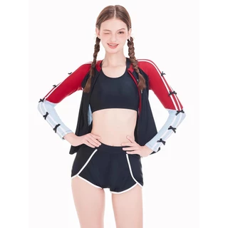 BIKINI RUNWAY ชุดว่ายน้ำ 5 ชิ้น ชุดว่ายน้ำแขนยาว ชุดว่ายน้ำกระโปรง 💦 มีไซส์ S-L | น้ำหนัก 38-58 กก. Y643