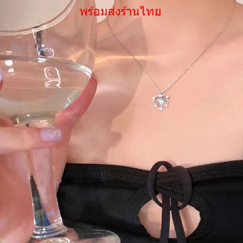 💕ร้านไทยส่งไว💕 จี้คริสตัลประดับเพชร จี้หิน สร้อยคอจี้หัวใจหินคริสตัล เครื่องประดับ เครื่องประดับสำหรับผู้หญิง N147