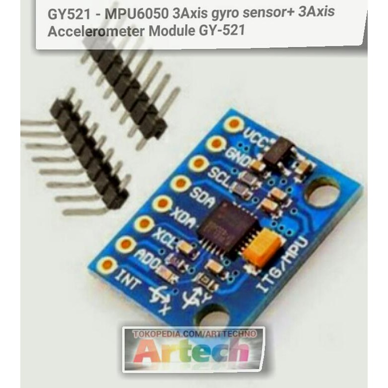 GY-521 Mpu 6050 เซ็นเซอร์ไจโร 3 แกน + เครื่องวัดความเร็ว 3 แกน e GY521