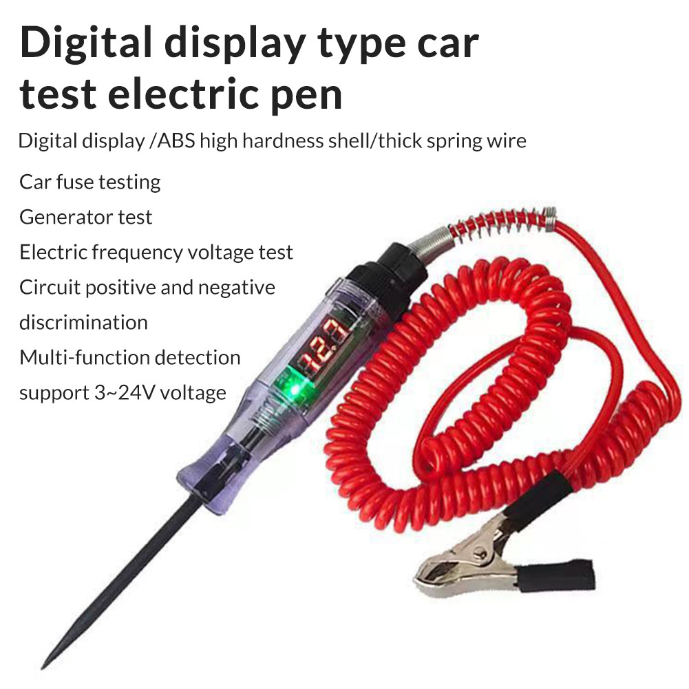 เครื่องทดสอบวงจรแรงดันไฟฟ้าของยานพาหนะ - 6V/12V/24V ไฟทดสอบโพรบวินิจฉัยสําหรับรถยนต์และรถบรรทุก