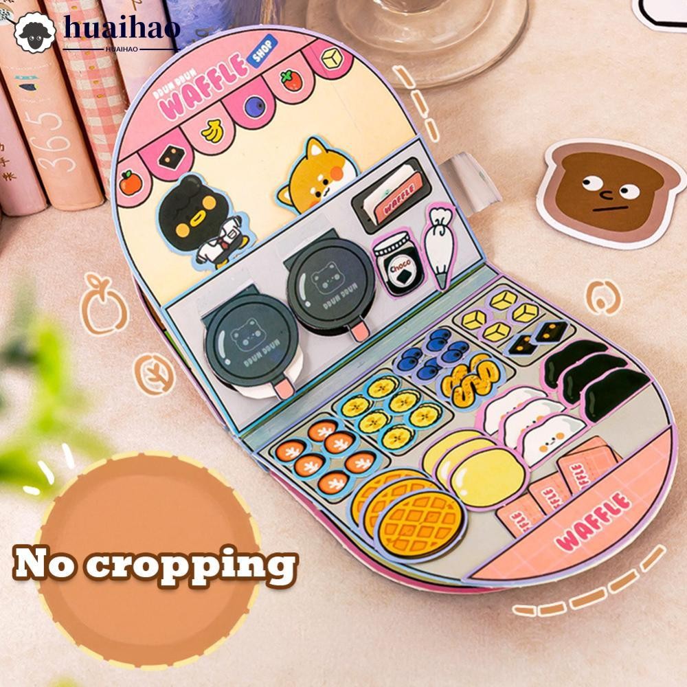 HUAIHAO Sensory Quiet Book สําหรับสาว No-Cut Busy Book Fine มอเตอร์ทักษะของเล่นReusable สติกเกอร์บีบ