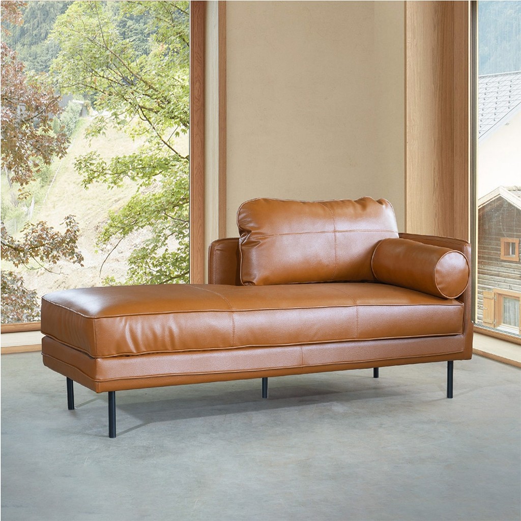Koncept Furniture โซฟาเดย์เบด Sofast รุ่น CUSHIE ท้าวแขนขวา หนังสังเคราะห์น้ำตาล (180 X 70 X 85 ซม.)  แบรนด์ KONCEPT FUR ราคา ถูกที่สุด ดีลบีเคเค แกลเลอรีภาพที่ 2