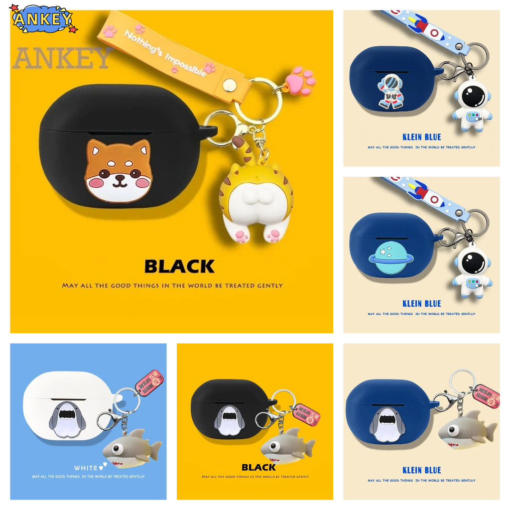 Case for Anker Soundcore Life Note 3i Protective Silicone shark pendant Cute Cartoon Soundcore Life 