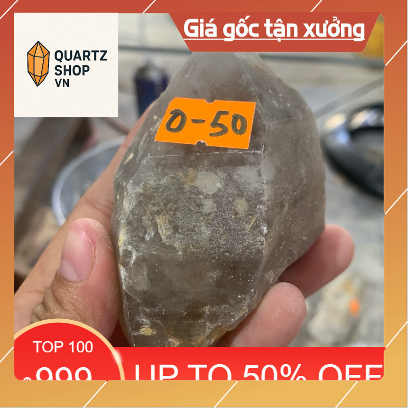 หินควอตซ์หยาบธรรมชาติบริสุทธิ์ 1v (หินจริง) O50 ใช้สําหรับตกแต่งบ้าน VN