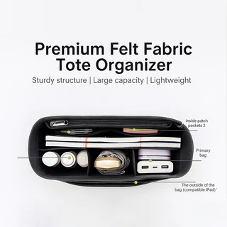 EverToner Inner Organizer เหมาะสำหรับ Rally City Tote Bag กระเป๋าสตรี ทำจากฟลัท ใช้ใส่เครื่องสำอางในกระเป๋าเดินทาง