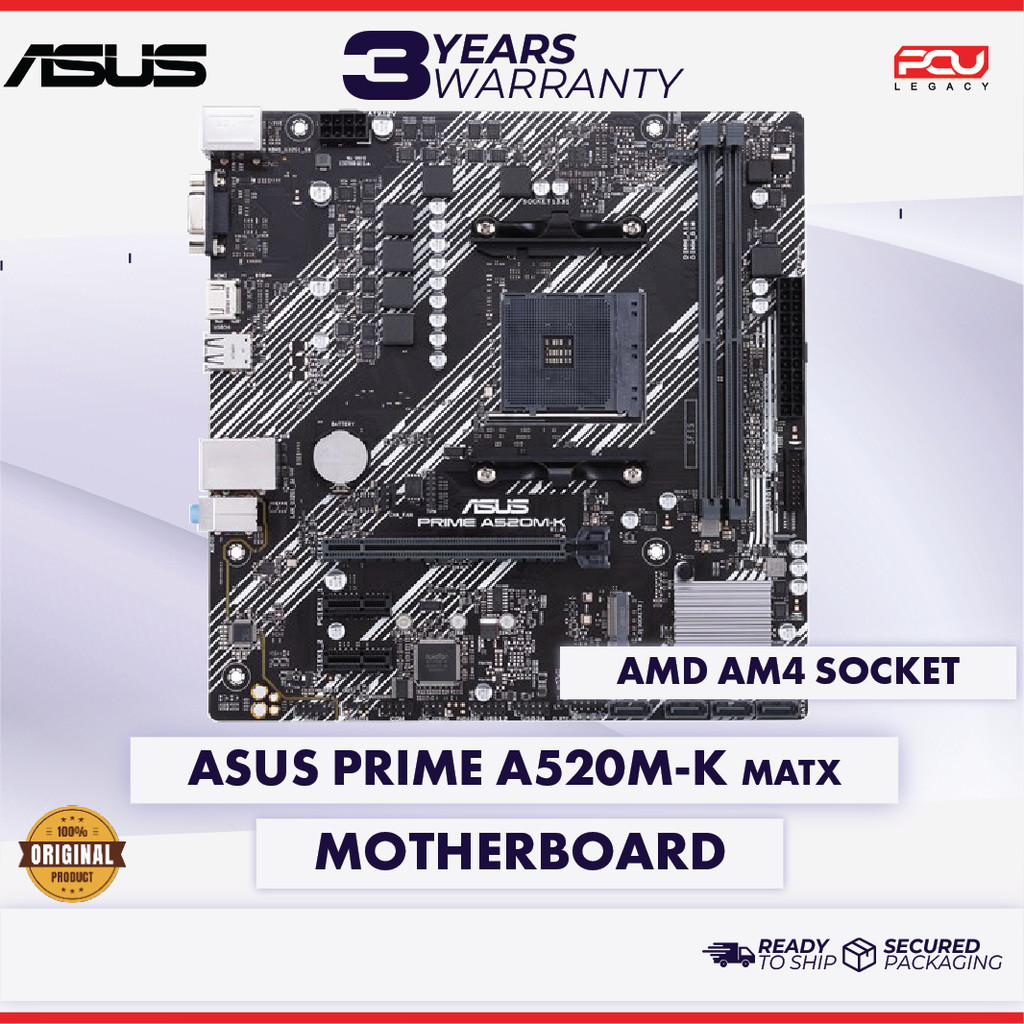 ASUS PRIME A520MK MATX AM4 MOTHERBOARD