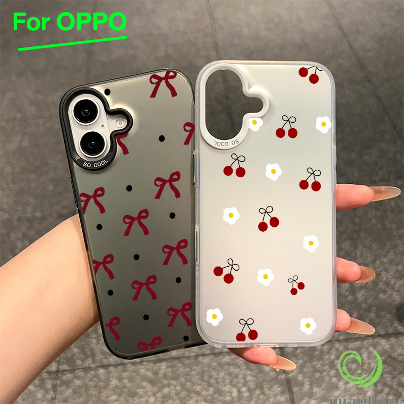 สำหรับ เคสโทรศัพท์ OPPO A3 A3X A60 5G A9 A18 โบว์สีแดง A38 A15 A15s A60 A35 A17 A17K A79 5G OPPOA57 4G A55 A77 A77S 4G