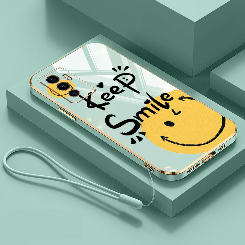 ปลอกสําหรับoppo Reno 12 5G Reno 12 F Reno12 Pro 5G 12Fรอบยิ้มFaceหรูหราElectroplating Anti Dropกรณีโทรศัพท์อ่อน - รูปที่ 4