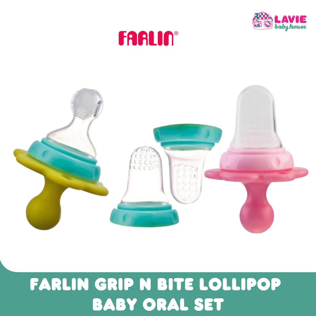 Farlin Grip n Bite Lollipop Baby Oral Set 4m+/จุกนมหลอกเด็ก