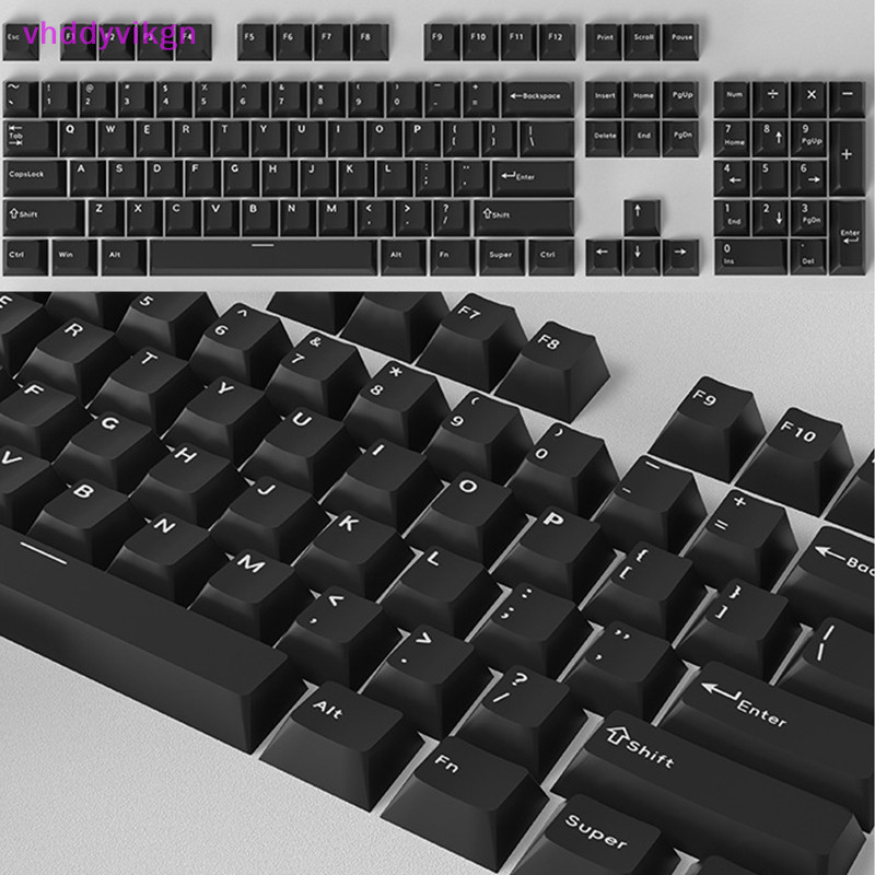 Vhdd 126 ชิ้น DIY คีย์บอร์ด Keycaps ชุด Backlit สีเดียว PBT สีชมพูสีขาวหมวกสําหรับ 61/87/104 คีย์ Cherry MX Keycap TH