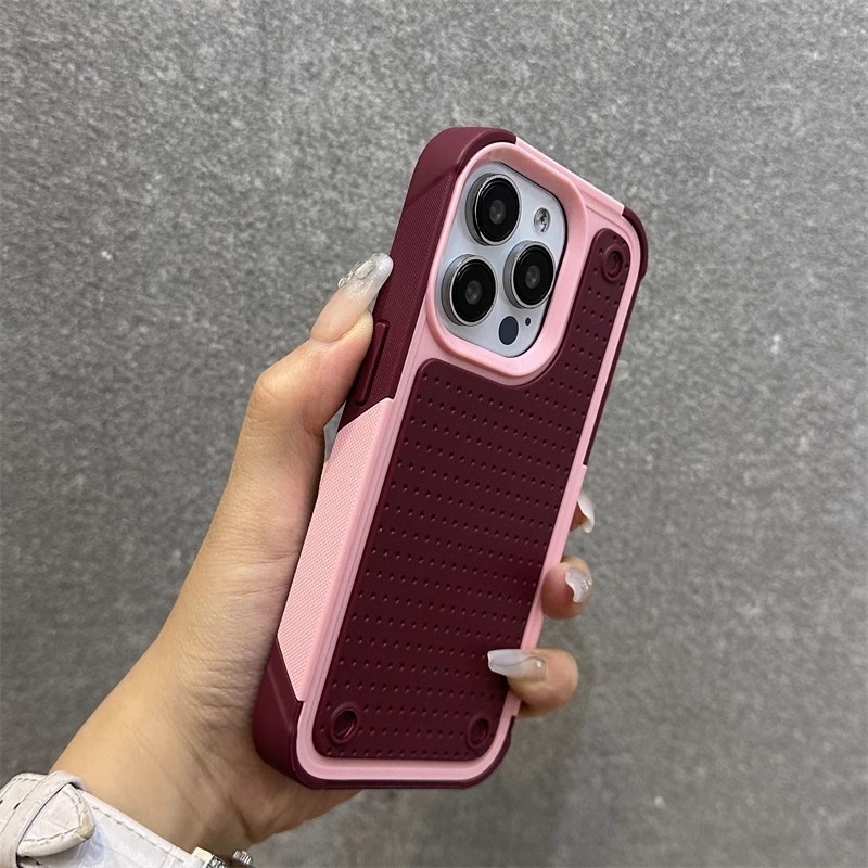 เกราะป้องกันการตกแบบหนา/กันกระแทกกันลื่น/tpu+pc เคสแข็ง/สีชมพู + RoseCobpatible with iPhone 15 14 13 12 11 Pro MAX X XR XS MAX เคส iPhone 7 8 7plus 8plus 8plus 8plus