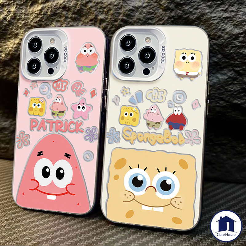 เคส IMD เคลือบคู่รัก SpongeBob น่ารักสำหรับ Samsung A15 A05 A05s A14 A13 A03s A54 A12 A04s A32 A23 A03 A50s A30s A02s