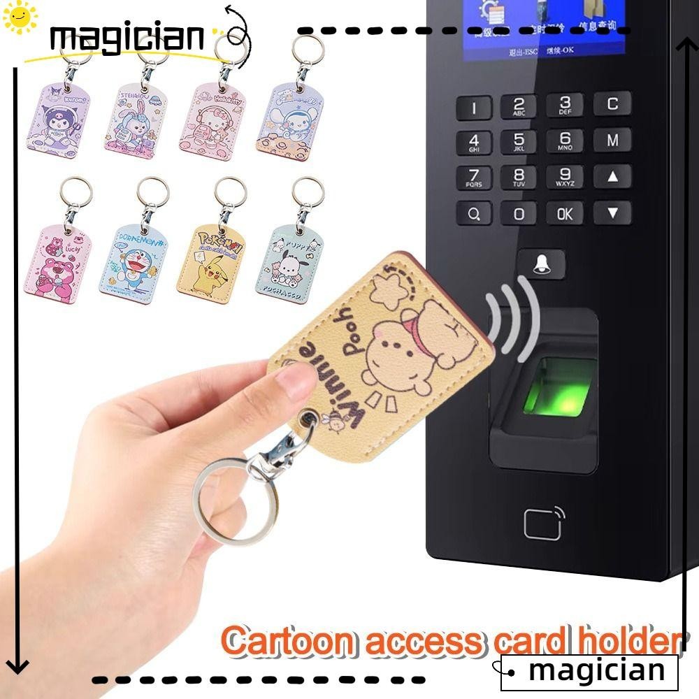 Mag แขนป้องกันการ์ด, การ์ตูนที่มีประโยชน์ Access Control Card Cover, กระเป๋าจี้พวงกุญแจ PU หนัง Kuromi Star Dailu KT Key แหวนสําหรับ Airtag