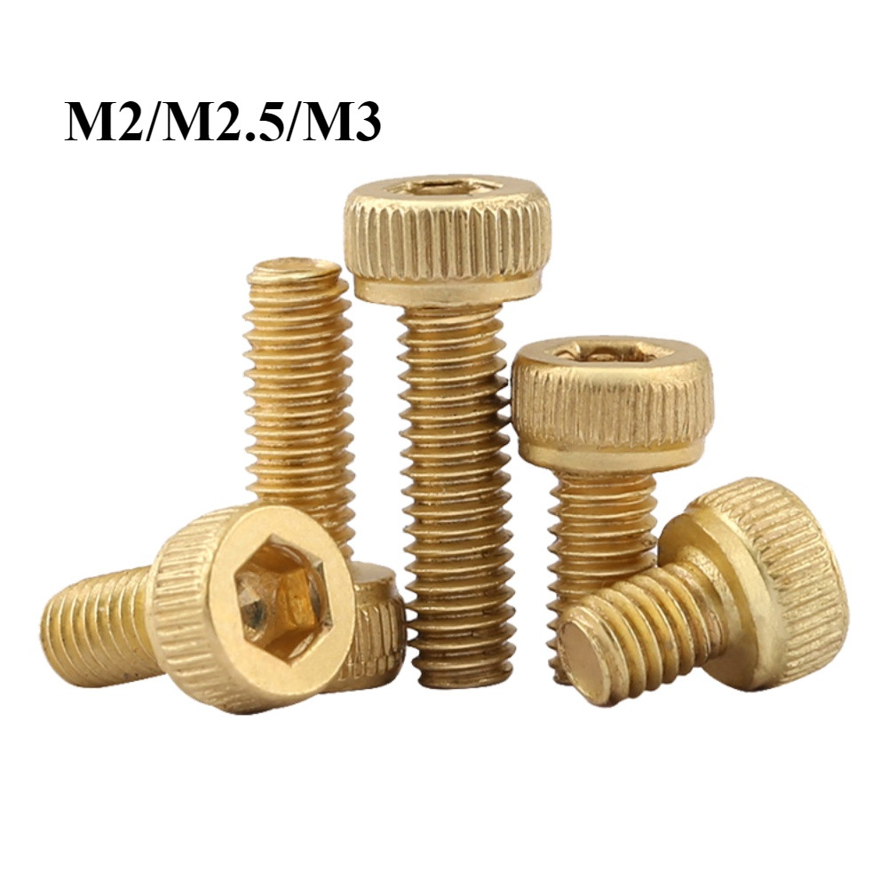 [FGH-y] น็อตหัวจมบาง ทองแดง เกลียวมิล ตลอด สกรู M2/M2.5/M3 Hexagon Socket Head Cap Screws Low Head