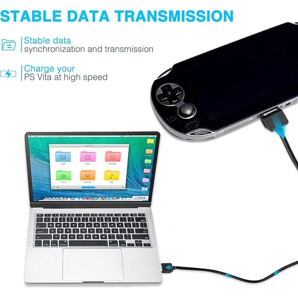Breeze สําหรับสายชาร์จ PSVita, คอนโซลเกมมือถือ 1 ม. สายซิงค์ข้อมูล USB, ชุบนิกเกิลความเร็วสูง Stable Power Charger Line สําหรับ Playstation Vita 1000