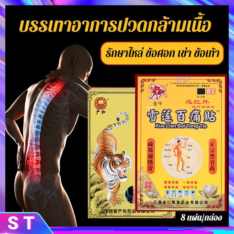 พร้อมส่ง แปะปวดหลัง สูตรร้อน 8 แผ่น/1 กล่อง ปวดกล้ามเนื้อ ปวดเมื่อยตามร่างกาย, แผ่นแปะบรรเทาปวด กอเอี๊ยะ