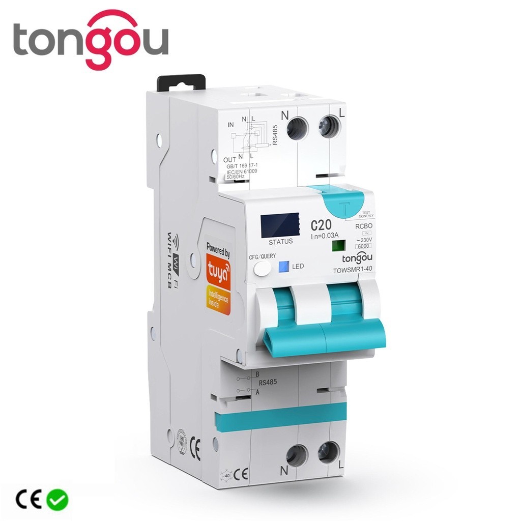 ❉WIFI RCBO Adjustable Smart Circuit Breaker Residual Current Circuit breaker With Over Current and L