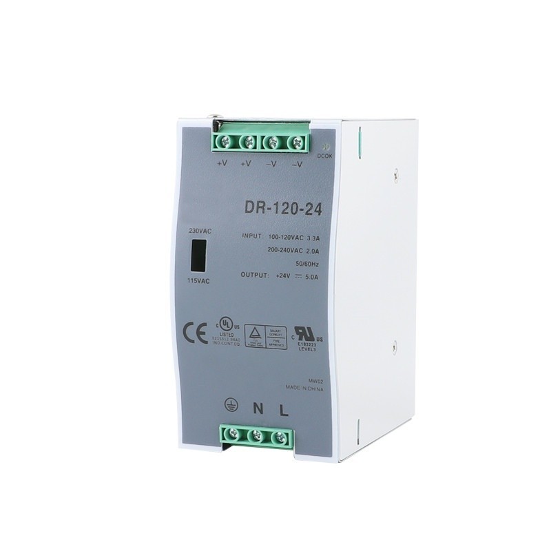 ❊DR-120 120W Single Output 12V  24V  Industrial Din Rail Switching Power Supply DR-120-12 DR-120-24