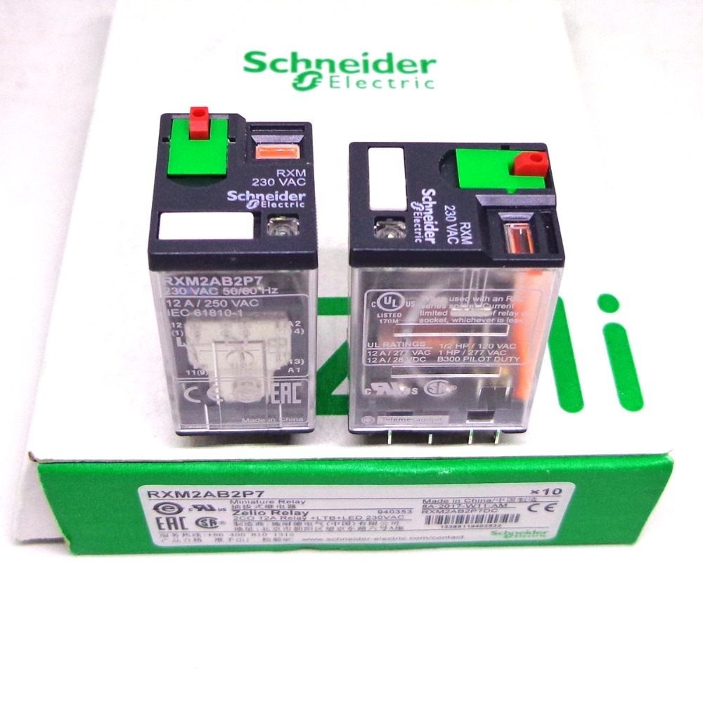 ✹Schneider relay 5PCS RXM2AB2BD RXM2AB2P7 RXM2AB2F7 RXZE1M2C 2CO 12A RELAY LTB LED 24V 230V 120V Bra
